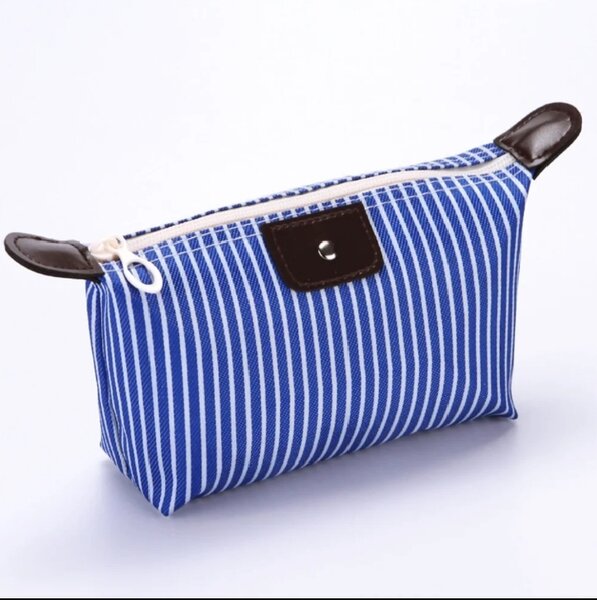 Trousse à maquillage rayée