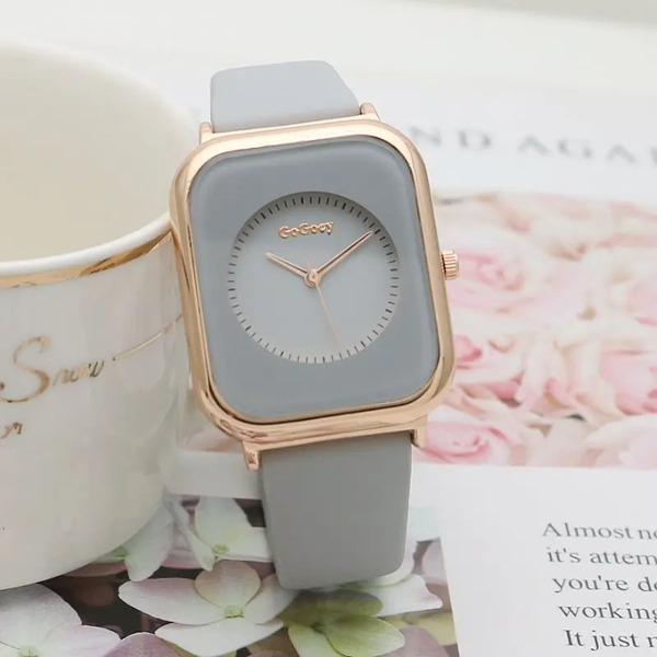 Montre élégante gris et or