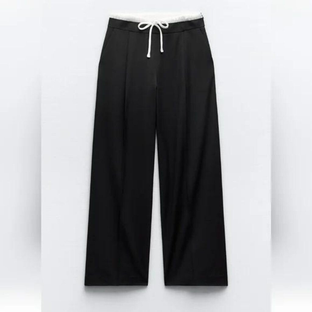 Pantalon large noir élégant