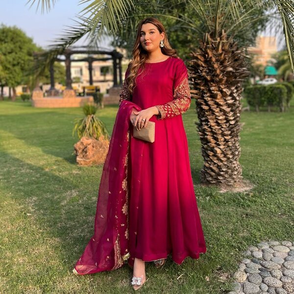 Sequins tilla embroidery chiffon maxi dc free