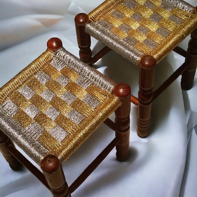 Pair of 2 Hania Wooden Classic Stools