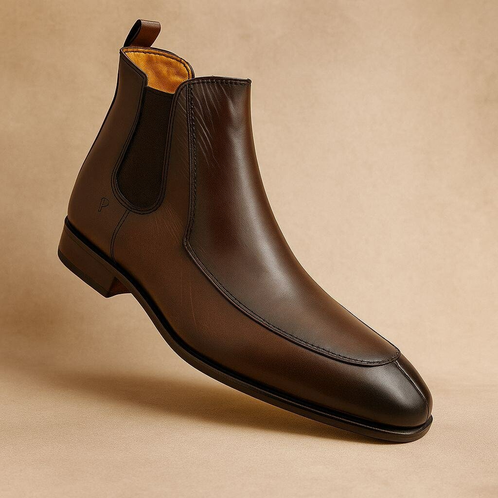 Bottines en cuir marron élégantes