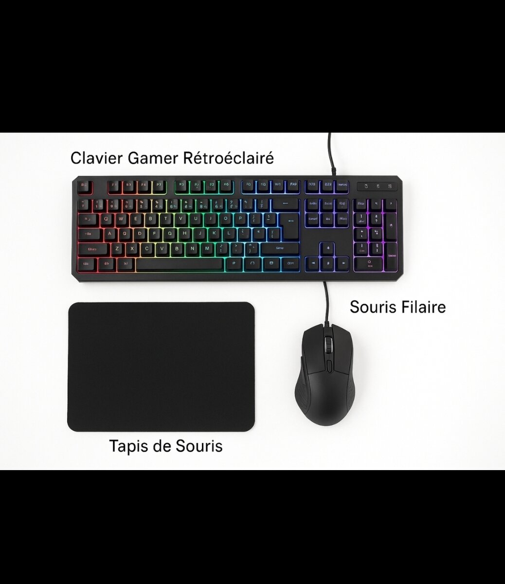 Pack Gaming Clavier Souris LED