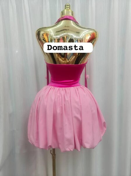 Robe de soirée dos nu rose