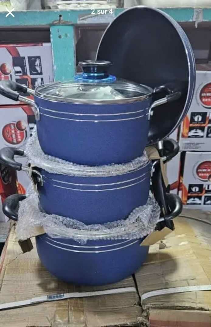 Casserole 3 pcs avec poêle anti adhésive