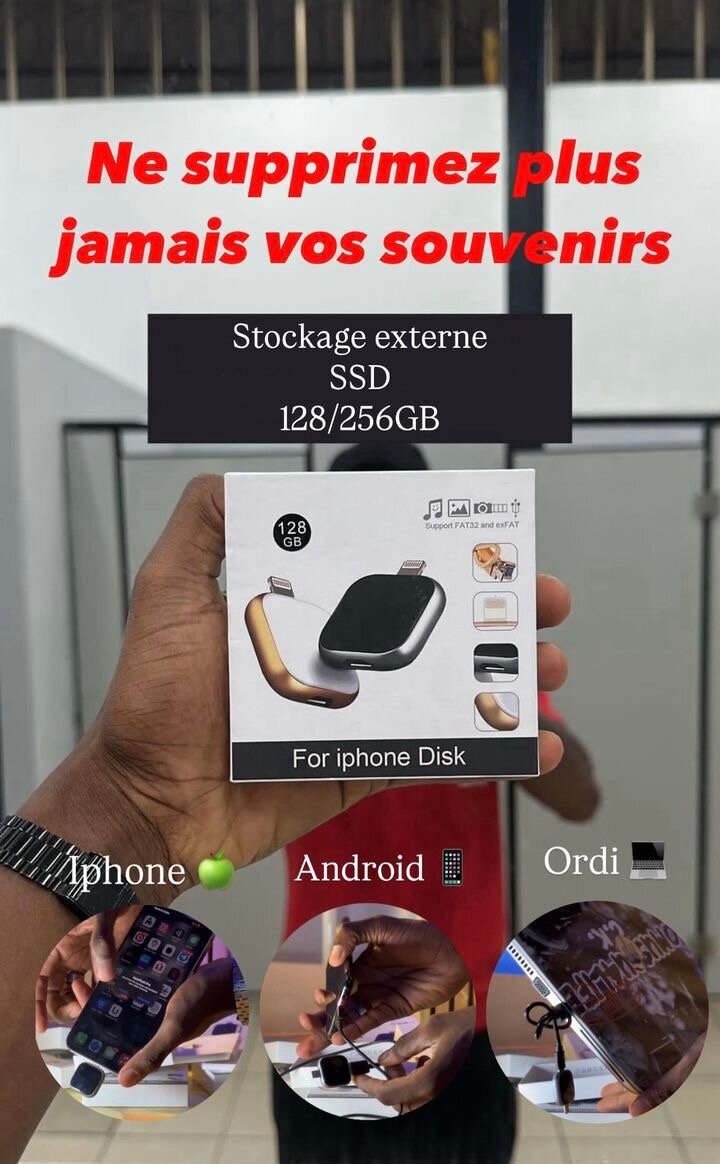 Mémoire Ssd iPhone et androïde
