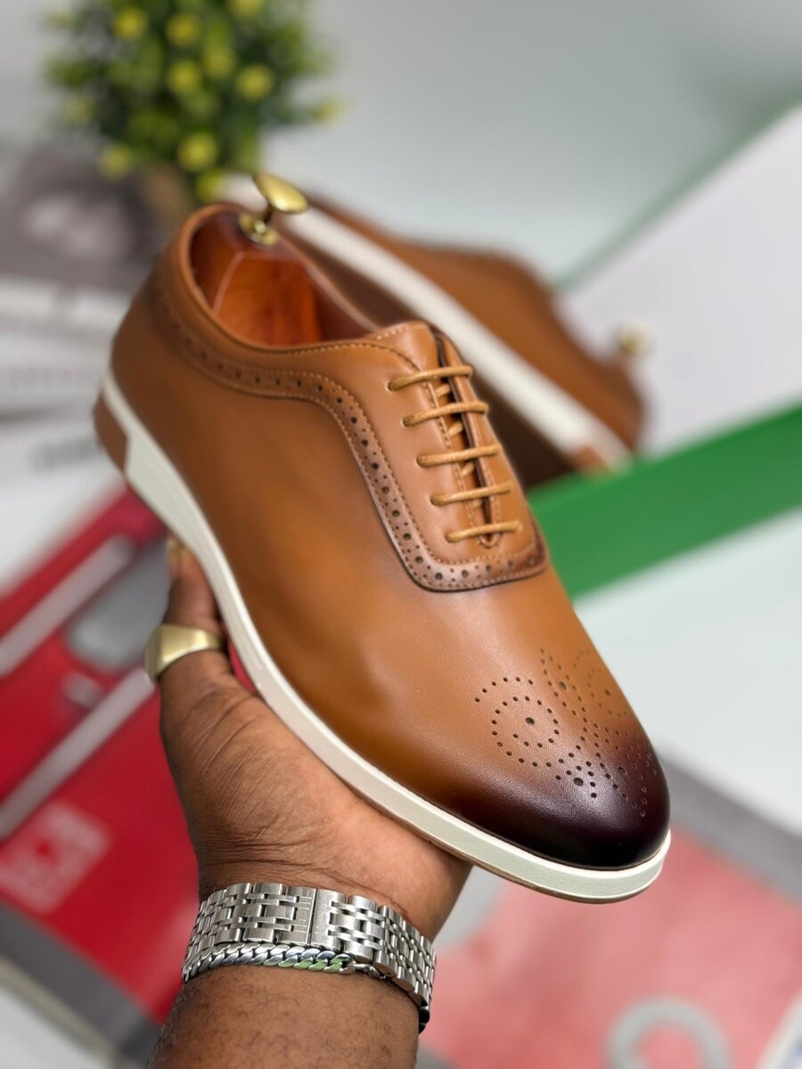 HUGO BOSS BROWN AND WHITE