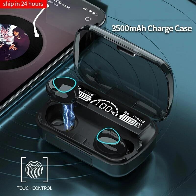 Black earbuds with 2000mah power Bank model 10 9d
