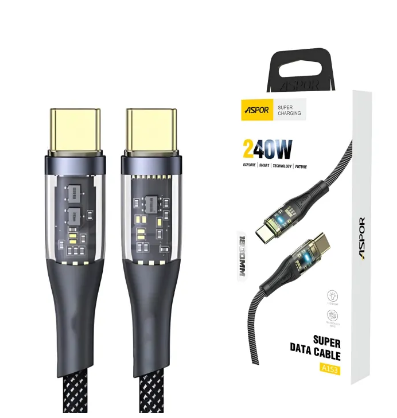 Aspor A153 240w Type C To Type C Pd Fast Charging data Cable 1.8m