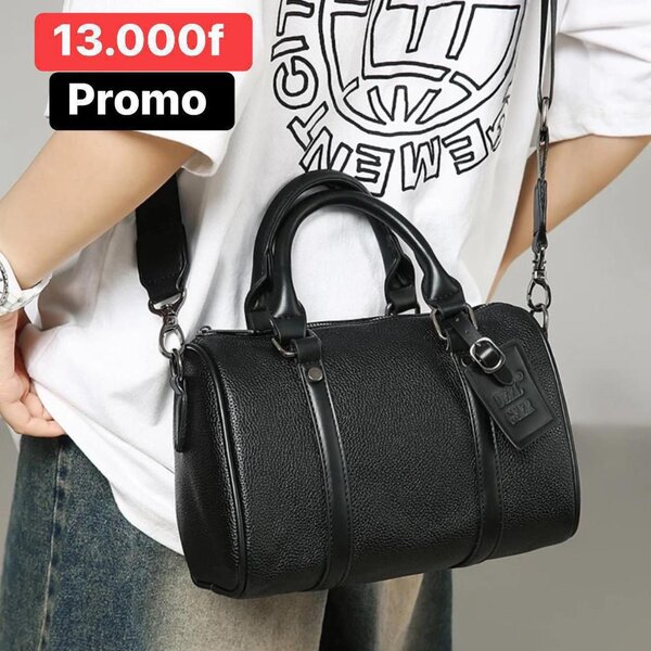 Sac à main en cuir noir