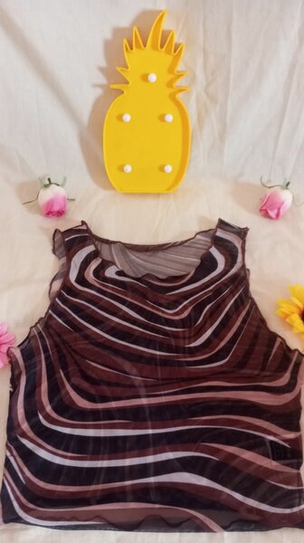 Top transparent à rayures