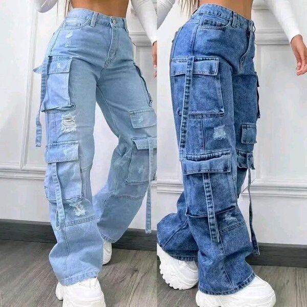 Jeans Cargo Style Femme