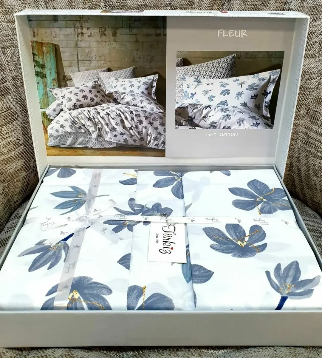 Постельное белье в красивой подарочной упаковке Turkiz