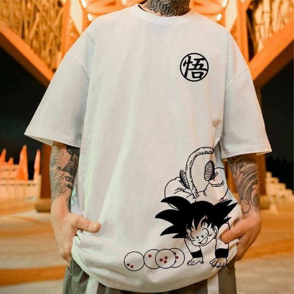 T-shirt imprimé anime unisexe