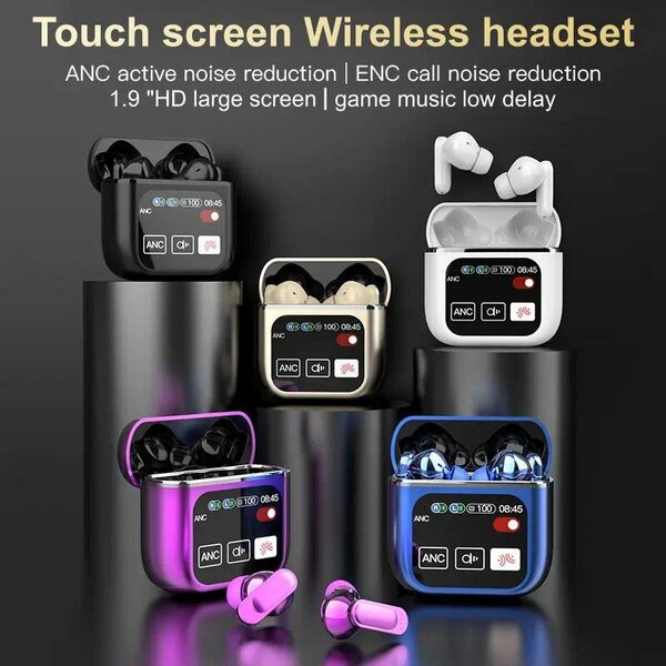 Touch screen wireless headsets