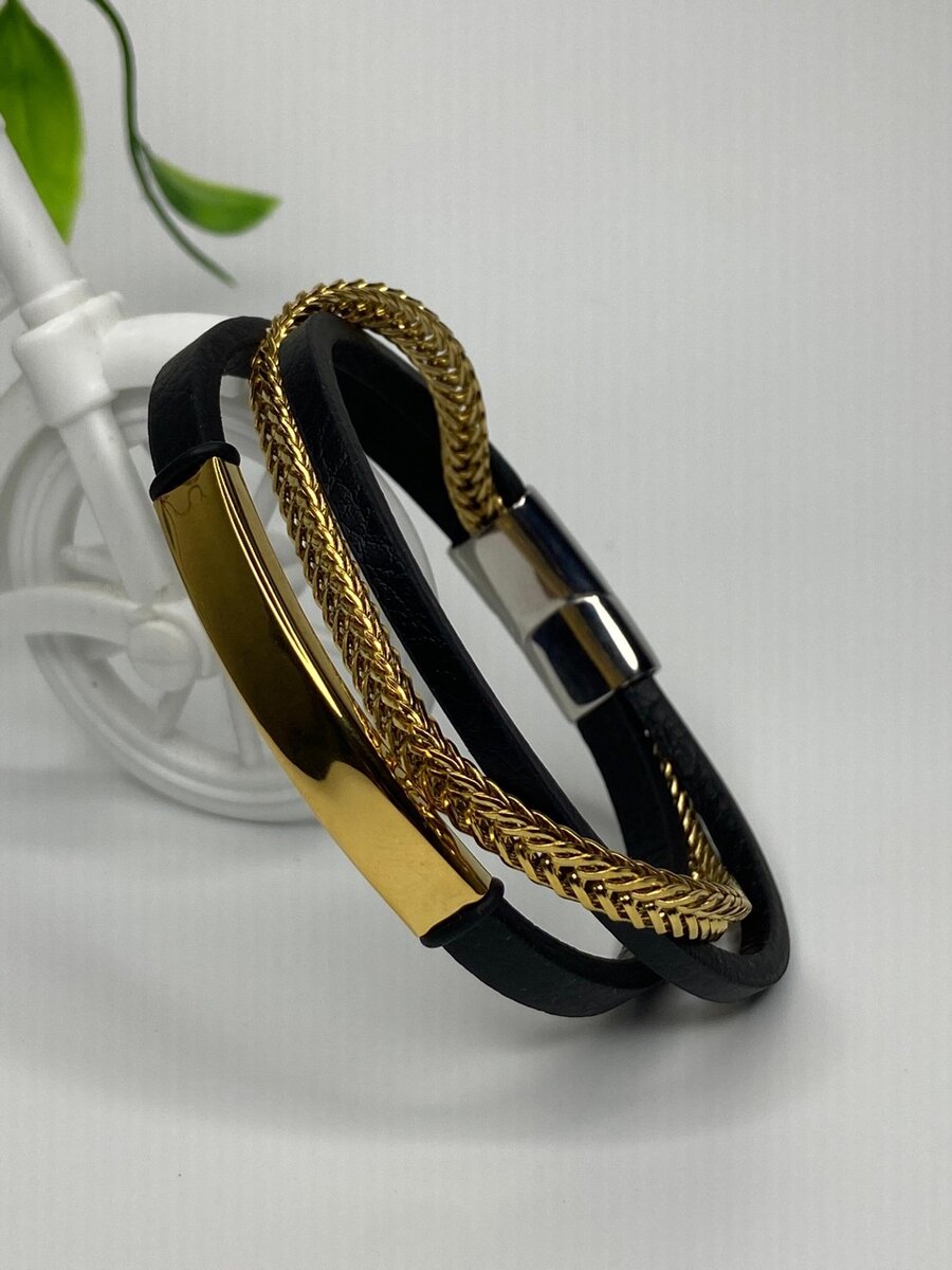 Modern Leather Steel Bracelets