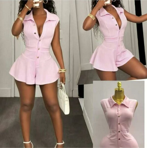 Combishort rose élégant