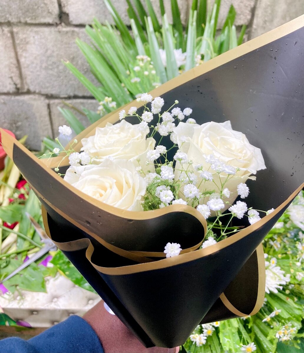 Bouquet de roses blanches