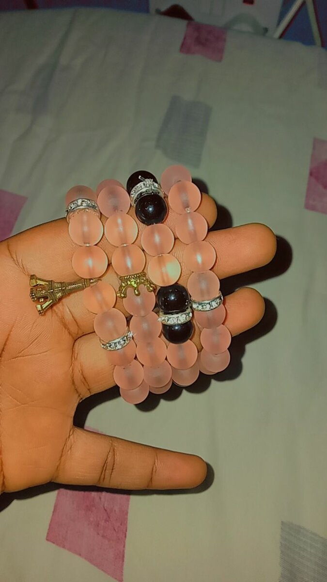 Frosted Pink Quartz Bracelet