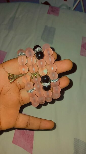 Frosted Pink Quartz Bracelet