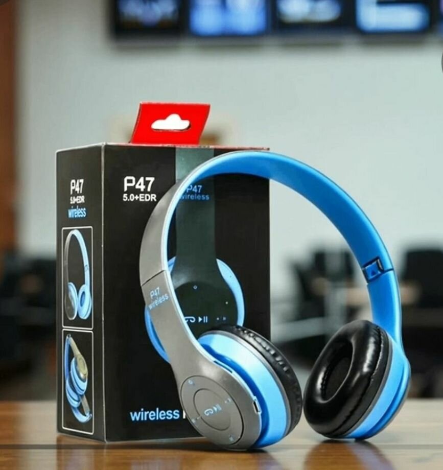 Casque Bluetooth P47 bleu