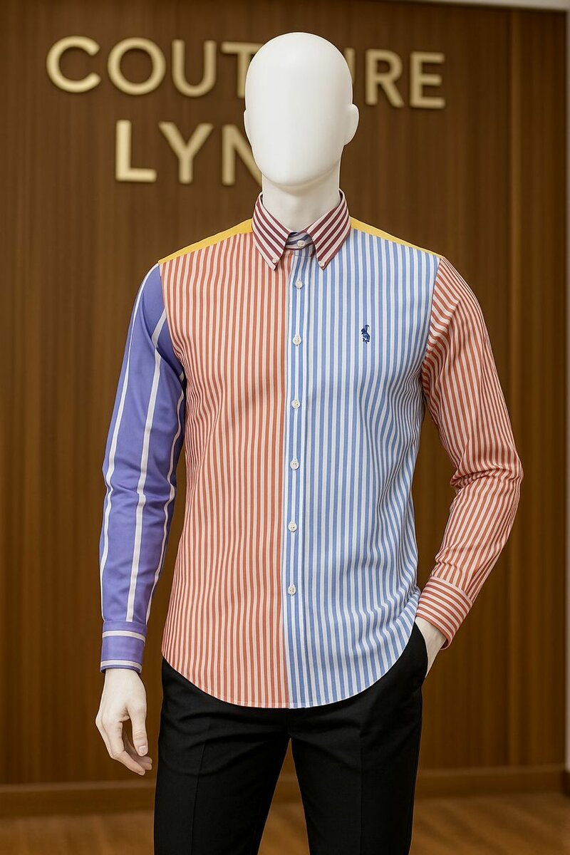 Chemises élégantes multicolores homme