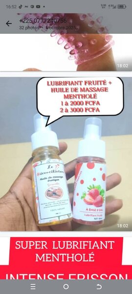 HUILE MENTHOLÉ + 1 LUBRIFIANT