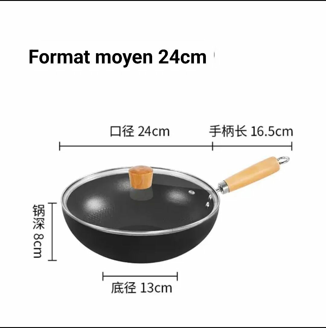 Poêle à manche avec couvercle