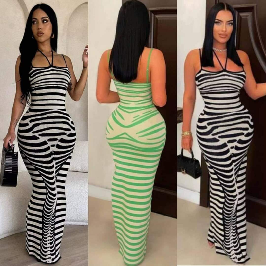 Bodycon maxi dress with zebra print