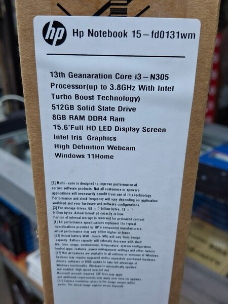 HP Notebook 15, Core i3, 512GB SSD