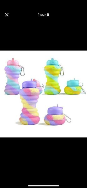 Bouteille d'eau pliable en silicone