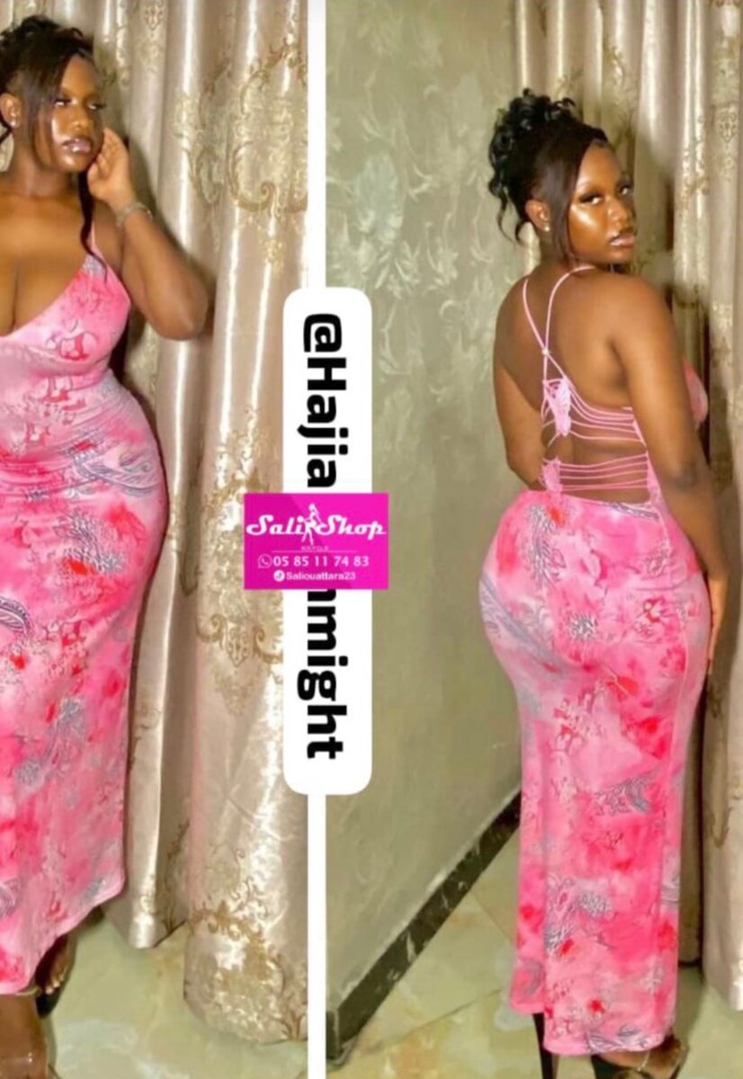 Robe longue rose élégante