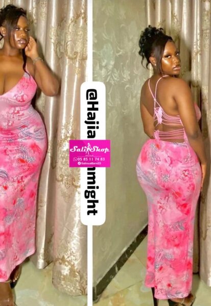 Robe longue rose élégante