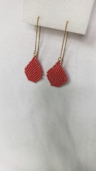 Boucles d'oreilles en perles rouge