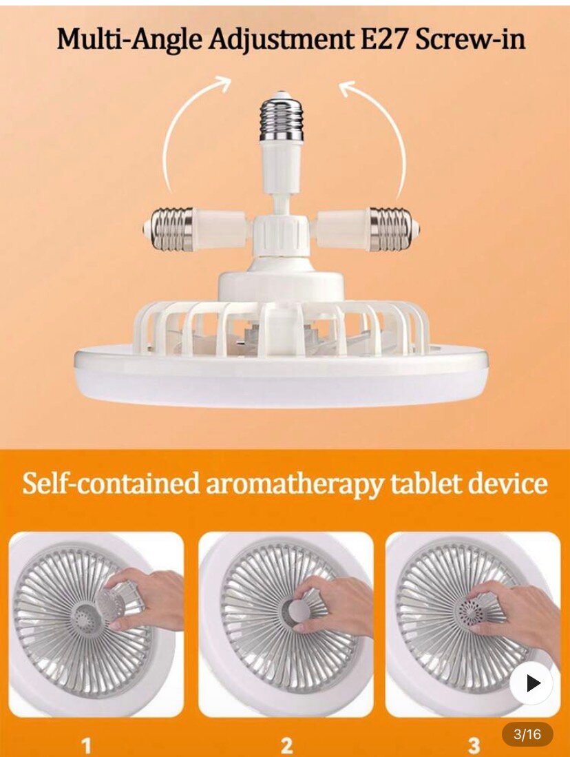 Lampadaire ventilateur E27 aromatique