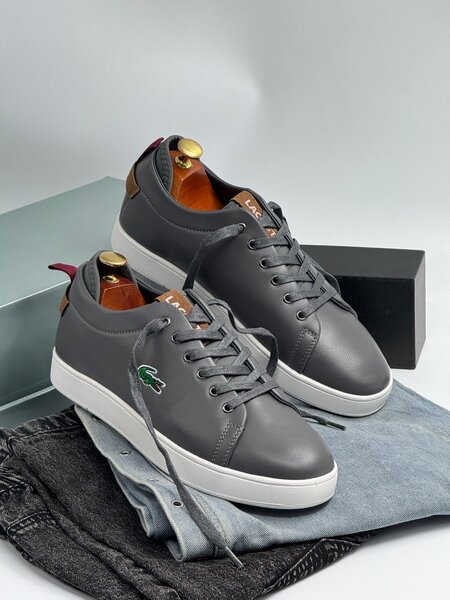 LACOSTE GREY AND WHITE