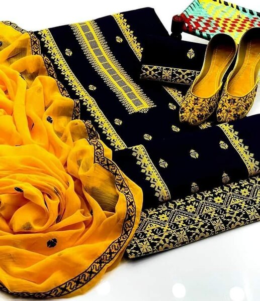 3pc unstitched Cotton suit