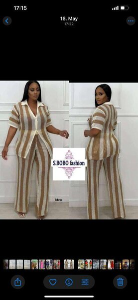 Ensemble rayé chic grande taille