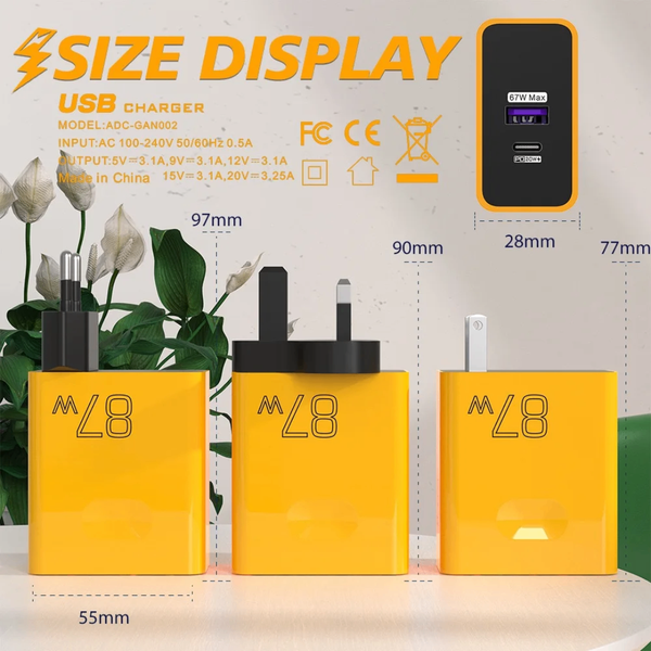 Chargeur Rapide USB 87W