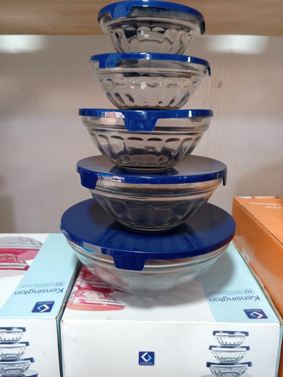 Multipurpose glass storage bowls