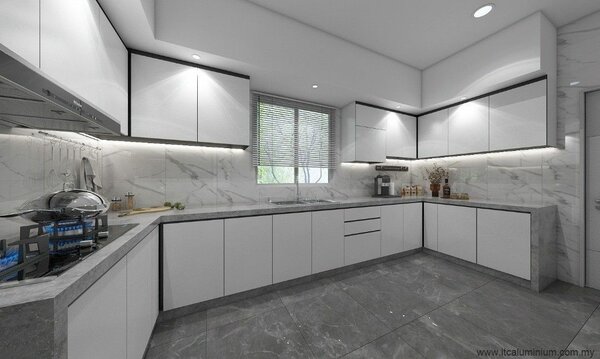 Kitchen cabinet installation.