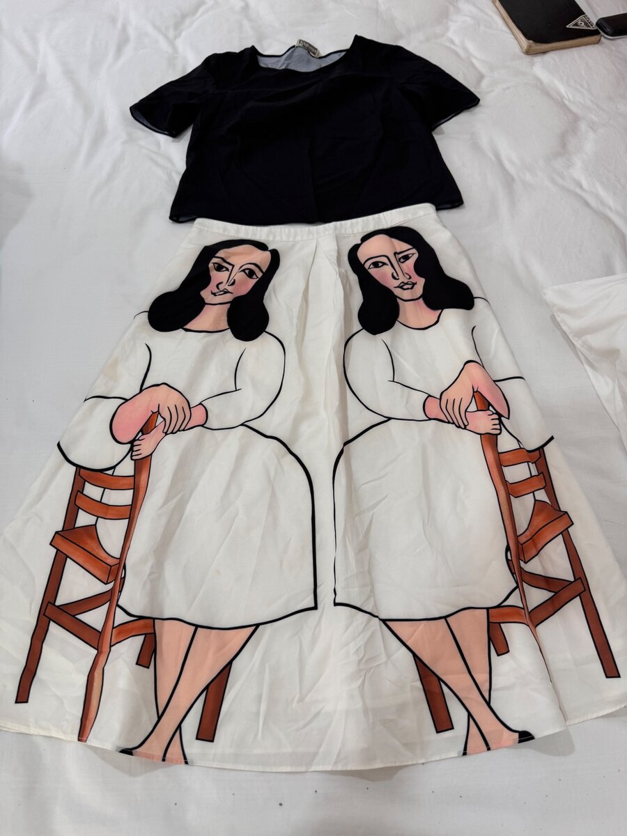 Designer abstract Skirt and top