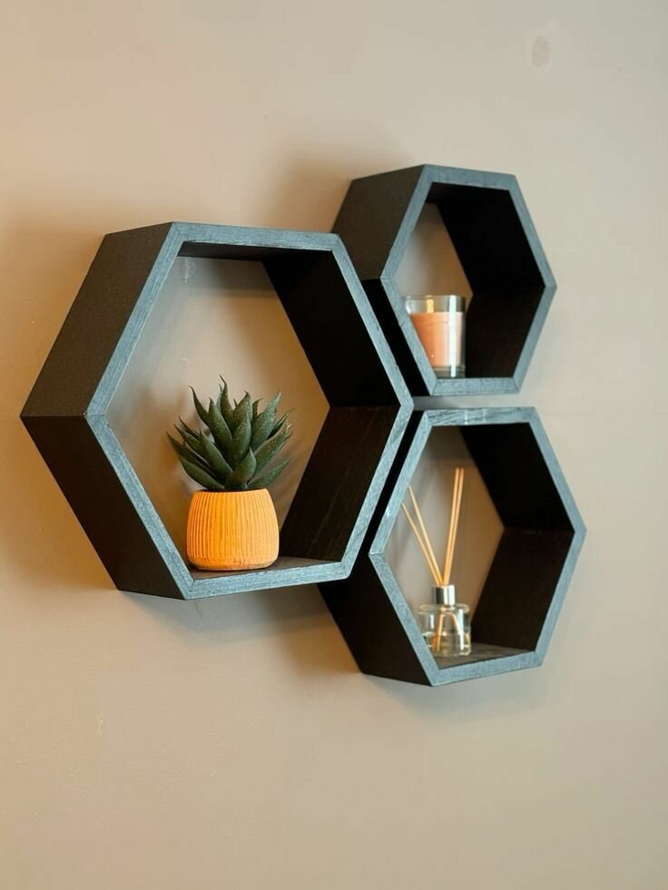Hexagon Floating Shelves -3set