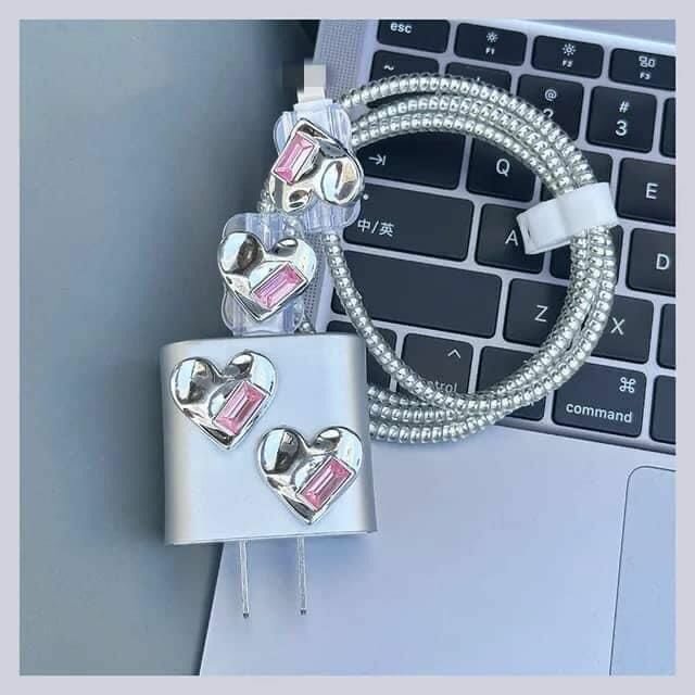 Protège chargeur cœur diamanté