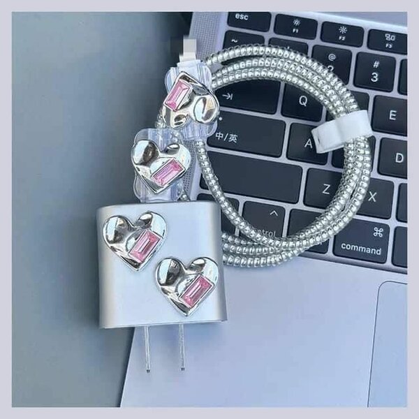 Protège chargeur cœur diamanté