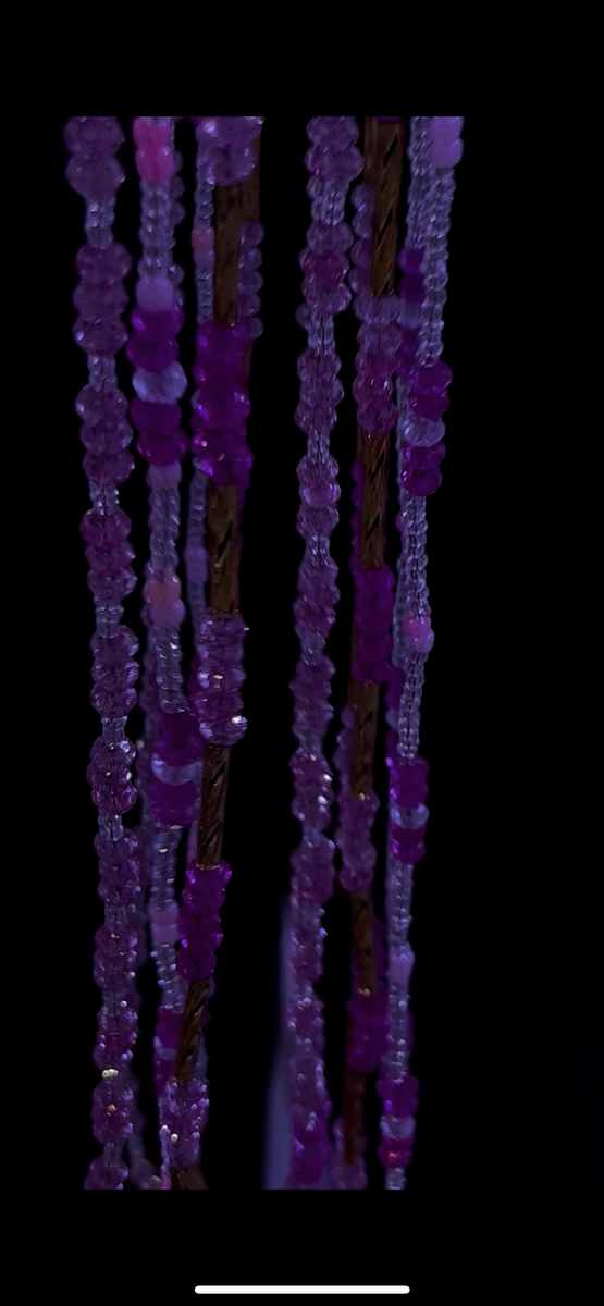 Collier en perles violet