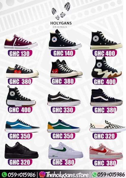 HOLYGANS ORIGINALS PRICE LIST