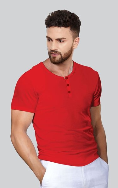 T-shirt rouge à boutons