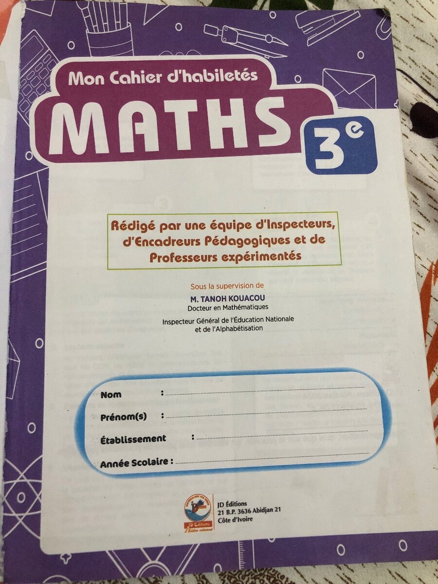 Cahier Mathématiques 3e