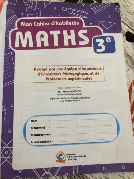 Cahier Mathématiques 3e